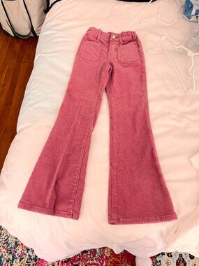 Gap kids, girls pink corduroy flares, size 7 slim